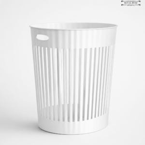 Elegant Ribbed Storage Basket Medium