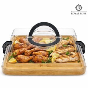 Crystal Wooden Covered Platter