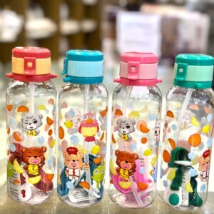 Cute Bear Kids Straw Water Bottle