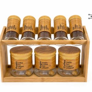 8 Pcs Jar Set with Wooden Stand